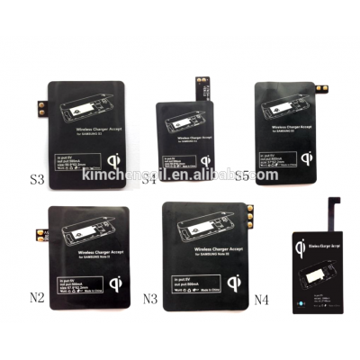 HIgh quality Qi Standard wireless charger receiver for samsung S3/S4/S5/Note 2/Note3/Note4